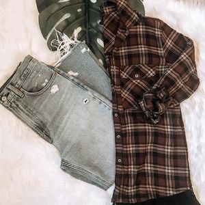 Flannel with lace detail